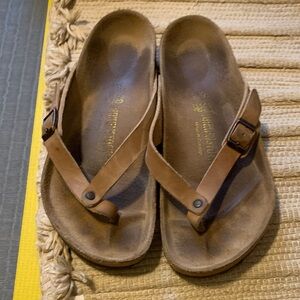 Birkenstock Tan Leather Thong Sandals
